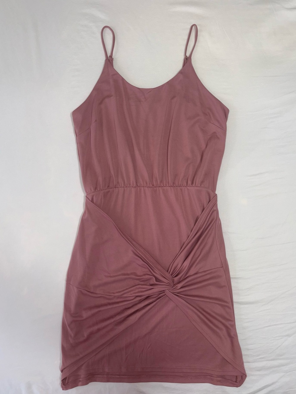 Twist-Front Mauve Bodycon Dress